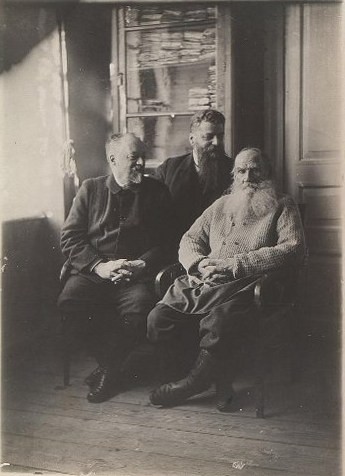 Л.Н. Толстой, М.С. Сухотин и М.А. Стахович